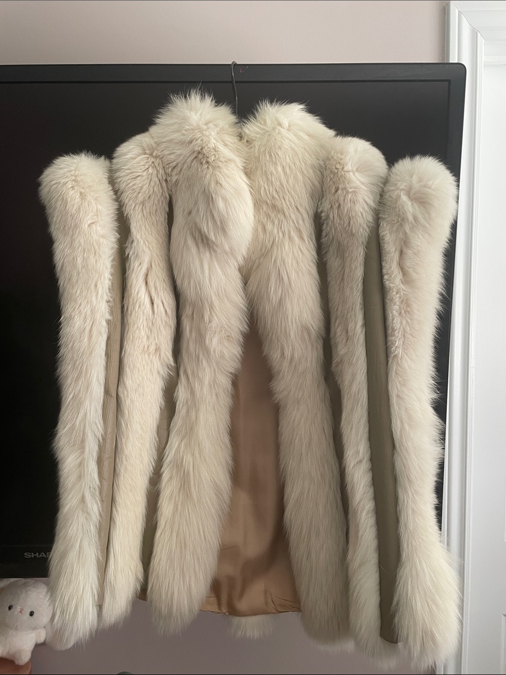 Vintage Cream Fox Fur  Luxe Plush Vest